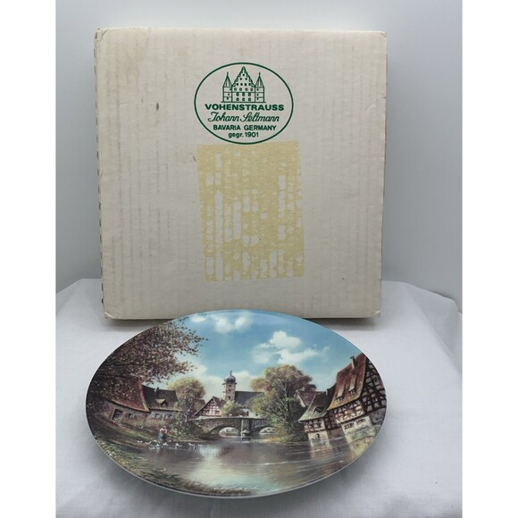 By The Old Bridge Collector Plate COA and Box 1991 Helmut Glossl Artist Germany - Picture 9 of 12